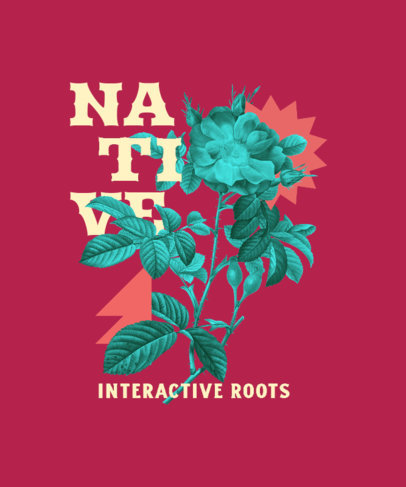 T-Shirt Design Generator Featuring Monochromatic Floral Illustrations 