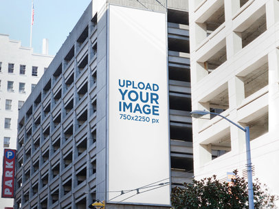 Banner Mockup on a Building