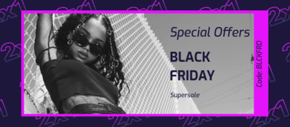 Facebook Cover Maker Featuring a Promo Code for a Special Black Friday Offer 4133c
