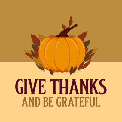 Instagram Post Generator for Thanksgiving with a Pumpkin Graphic