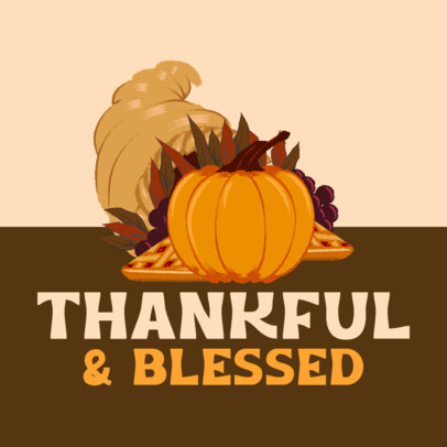 Instagram Post Design Maker with a Grateful Quote for Thanksgiving