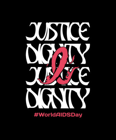 T-Shirt Design Template Featuring Kind Quotes for World AIDS Day