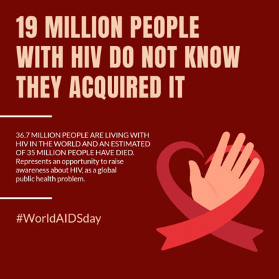 Instagram Post Design Generator for a Carousel Featuring a World AIDS Day Theme