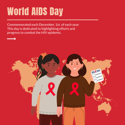 Instagram Post Design Generator Featuring a World AIDS Theme and Illustrations