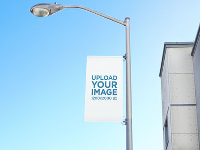Banner Mockup on a lamp post