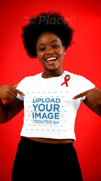 AIDS Awareness-Themed Crop Top Video Featuring a Woman in a Studio