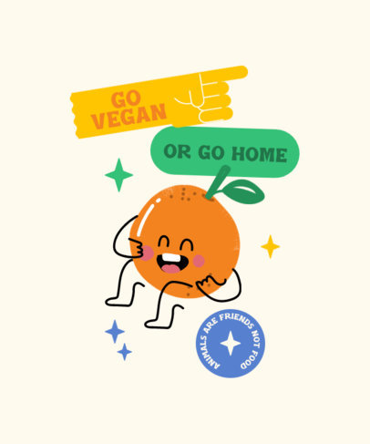 Vegan T-Shirt Design Maker Featuring Fruit Characters 