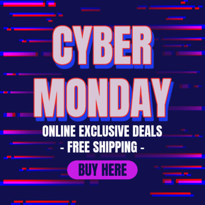 Ad Banner Design Template Featuring Cyber Monday Offers 