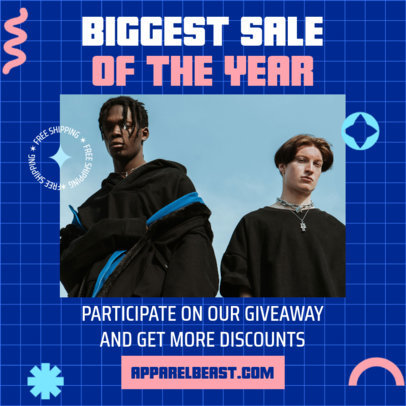 Instagram Post Creator for a Clothing Brand&#x27;s Giveaway Featuring a Small Squared Grid