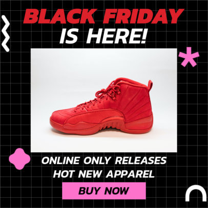 Instagram Post Template for a Footwear Store's Black Friday Sale
