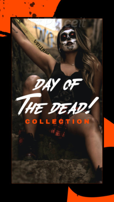 Edgy Instagram Story Video Maker For A Day Of The Dead Clothing Collection Ad
