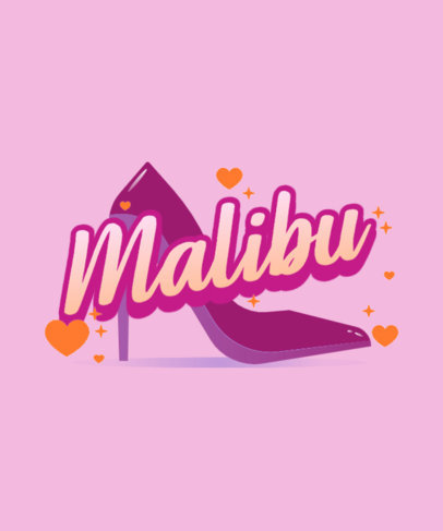 Fun T-Shirt Design Template Inspired by Barbie Typography