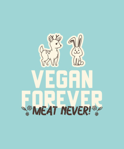 Vegan T-Shirt Design Template Featuring Animal Stickers 