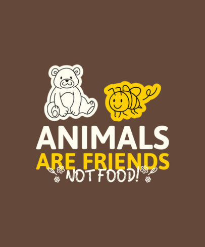 T-Shirt Design Generator Featuring Vegan Quotes and Animal Doodles 