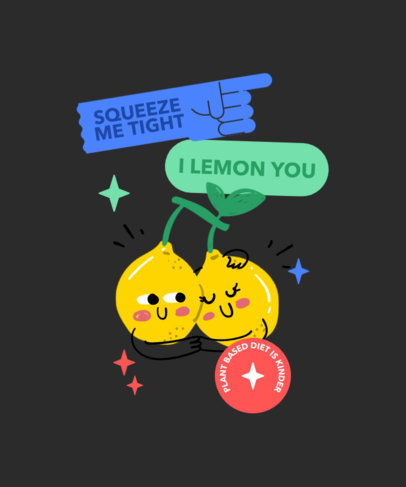 Cartoonish T-Shirt Design Maker Featuring Two Cute Lemons and a Pun 