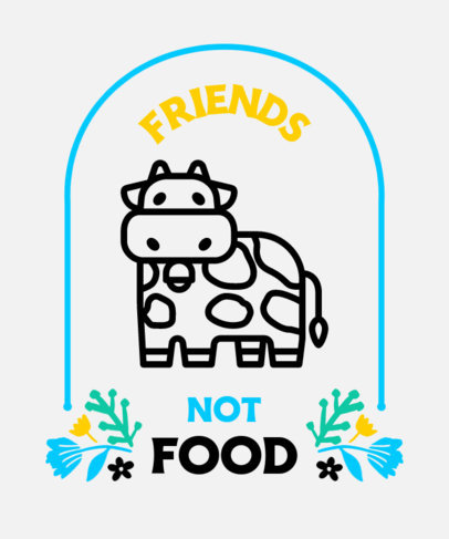 T-Shirt Design Generator With a Vegan Message and a Cow Graphic 