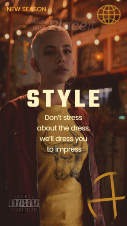 Instagram Story Video Maker with Glitching Animations for a New Streetwear Collection