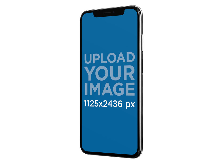 iPhone 11 Pro Mockup Floating Angled Against a Solid Background