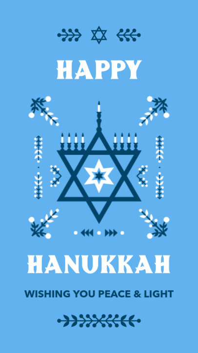 Instagram Story Creator Featuring the Star of David for a Happy Hanukkah Greeting 4141c
