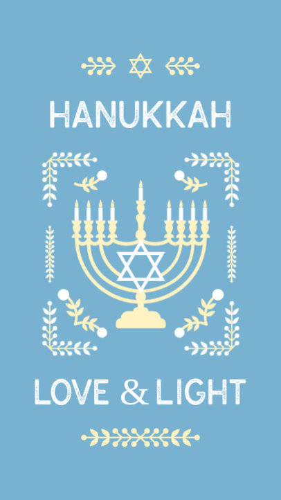 Instagram Story Generator with an Illustrated Menorah for Hanukkah 4141f