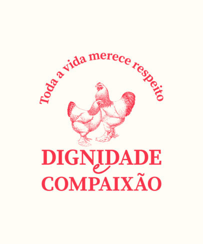 Vegan T-Shirt Design Maker With a Powerful Quote in Portuguese