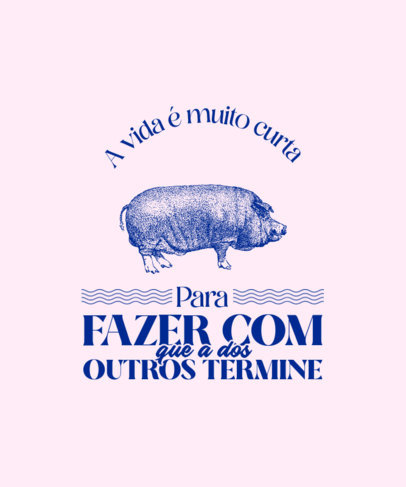Vegan T-Shirt Design Generator Featuring a Quote in Portuguese