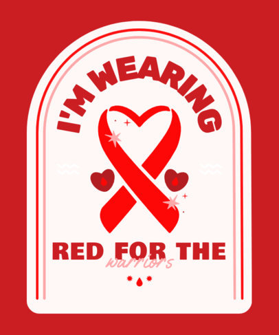 T-Shirt Design Template for a World AIDS Day with a Red Ribbon Graphic