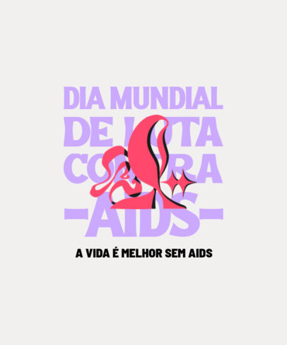 T-Shirt Design Template for a World AIDS Day Campaign