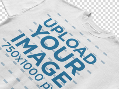 Transparent T-Shirt Mockup Over a Wooden Surface
