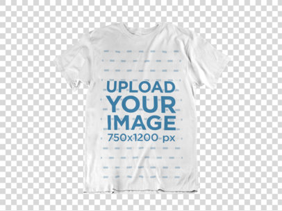 Clothing Mockup of a T-Shirt Over a Flat Backdrop