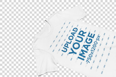 Transparent Mockup of a T-Shirt Laid Flat over a Colorful Background