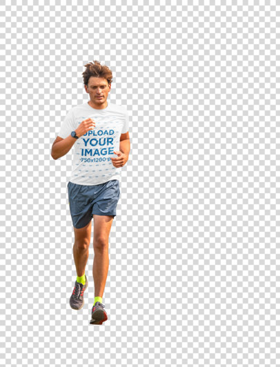 Transparent T-Shirt Mockup of a Man Jogging 38306-r-el2