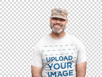 Transparent T-Shirt Mockup to Display Veteran Shirt Designs a20629