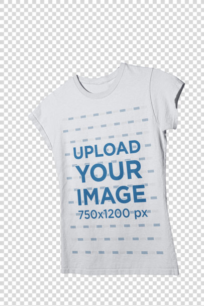 Transparent Mockup of a Women's T-Shirt Hanging in a Urban Scenario