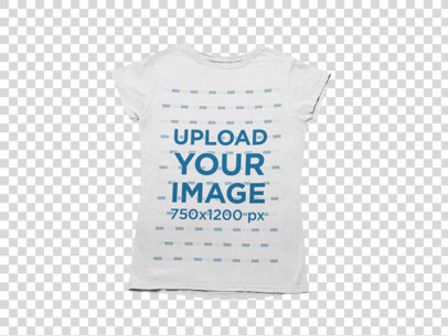 Transparent Mockup of a Tee Lying Flat over a Custom Background