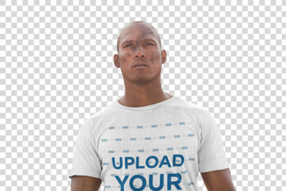Transparent T-Shirt Mockup Featuring a Military Man 40499-r-el2