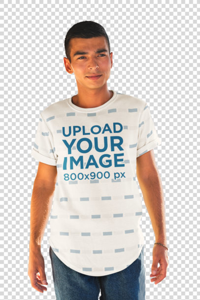 Transparent Sublimated Tee Mockup Featuring a Serious Young Man 42268-r-el2