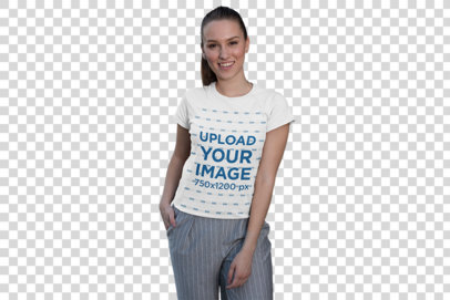 Transparent Tee Mockup Featuring a Smiling Woman 26273