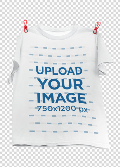 Transparent Mockup of a T-Shirt Hanging Outside a House