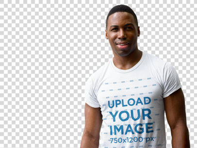 Transparent T-shirt Mockup of a Smiling Man Standing 40412-r-el2