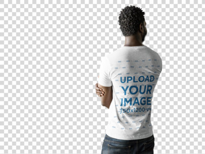Transparent Back of a Man Wearing a Tshirt Mockup