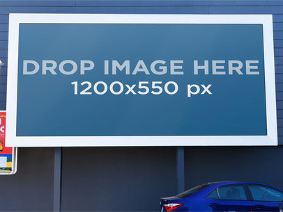 City Billboard Mockup on a Wall