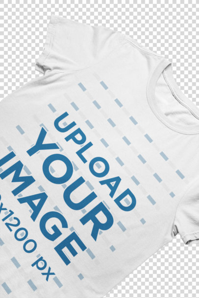 Transparent Angled View Mockup of a Women's Tee Lying in a Bicolor Background 24247