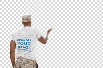 Transparent T-Shirt Mockup Featuring Two Male Recruits at an Obstacle Camp