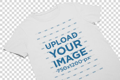 Transparent Flat Lay Tee Mockup Featuring a Custom Background with Three Colors 24745
