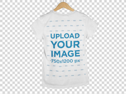 Transparent Women's Back of a Round Neck Tshirt Mockup