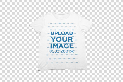 Transparent Flat Lay T-Shirt Mockup of a Multicolor Surface 24772