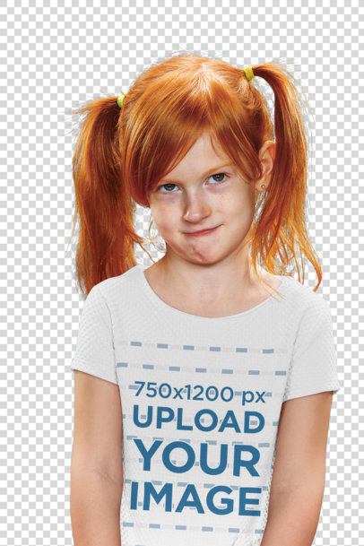 Transparent Tee Mockup of a Red-Hair Girl Doing a Funny Face 34601-r-el2