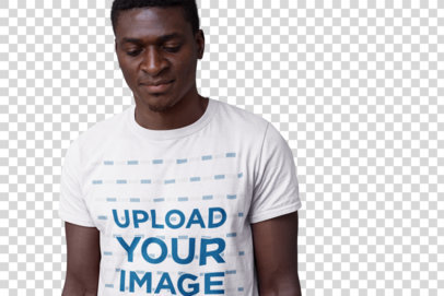 Transparent Tee Mockup of a Handsome Man at the Gym