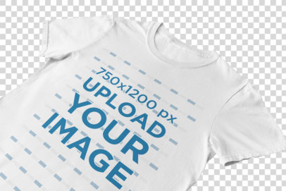 Transparent Front-View Mockup of a Flat Lay Tee Against a Soft Fabric 33942